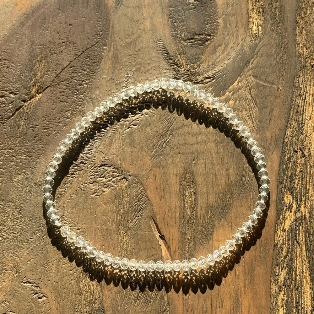 Elegant Clear Beaded Ankle Bracelet